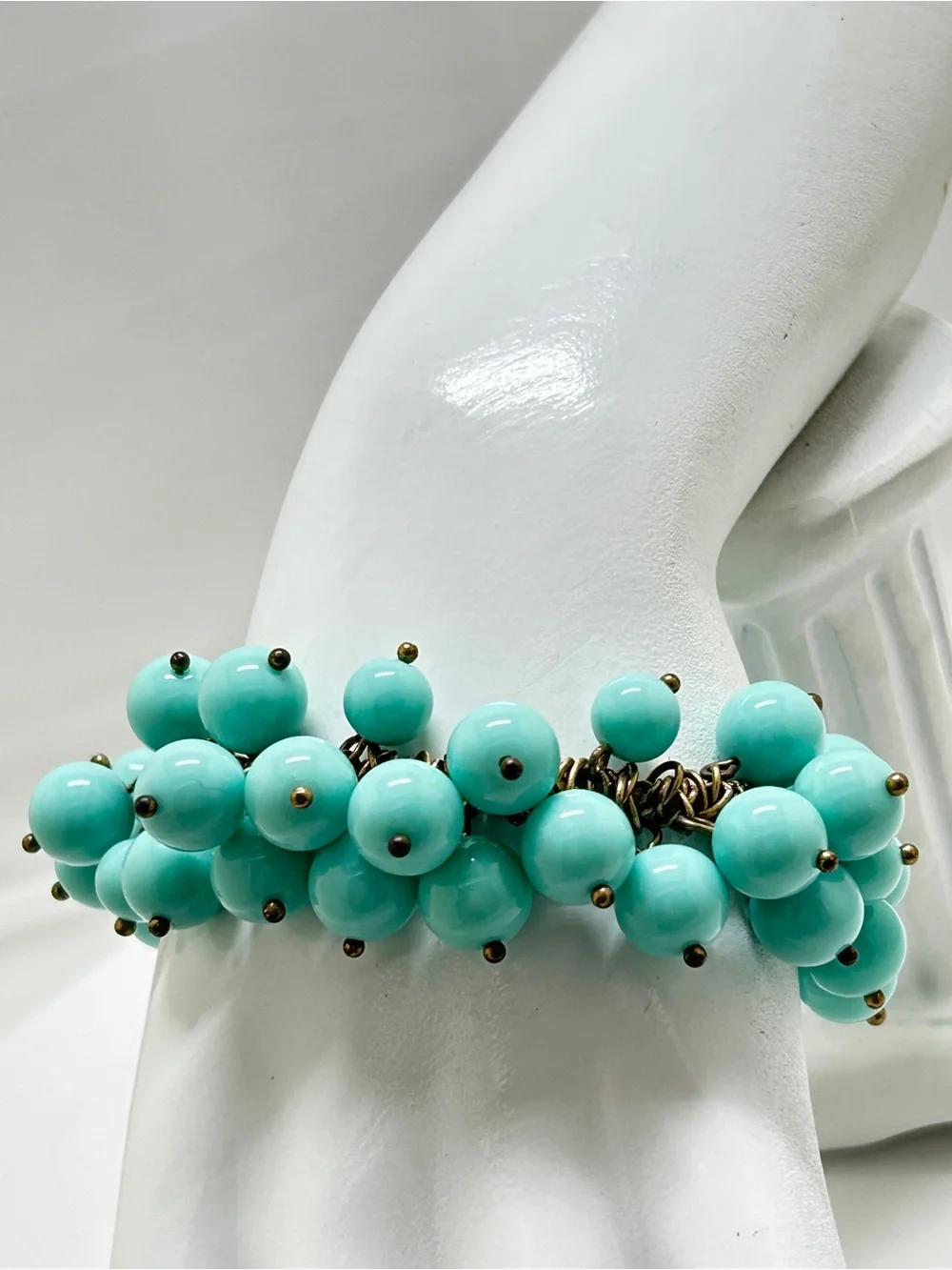 J. Crew, Turquoise, Aqua, cluster Beaded Bracelet, Stretch